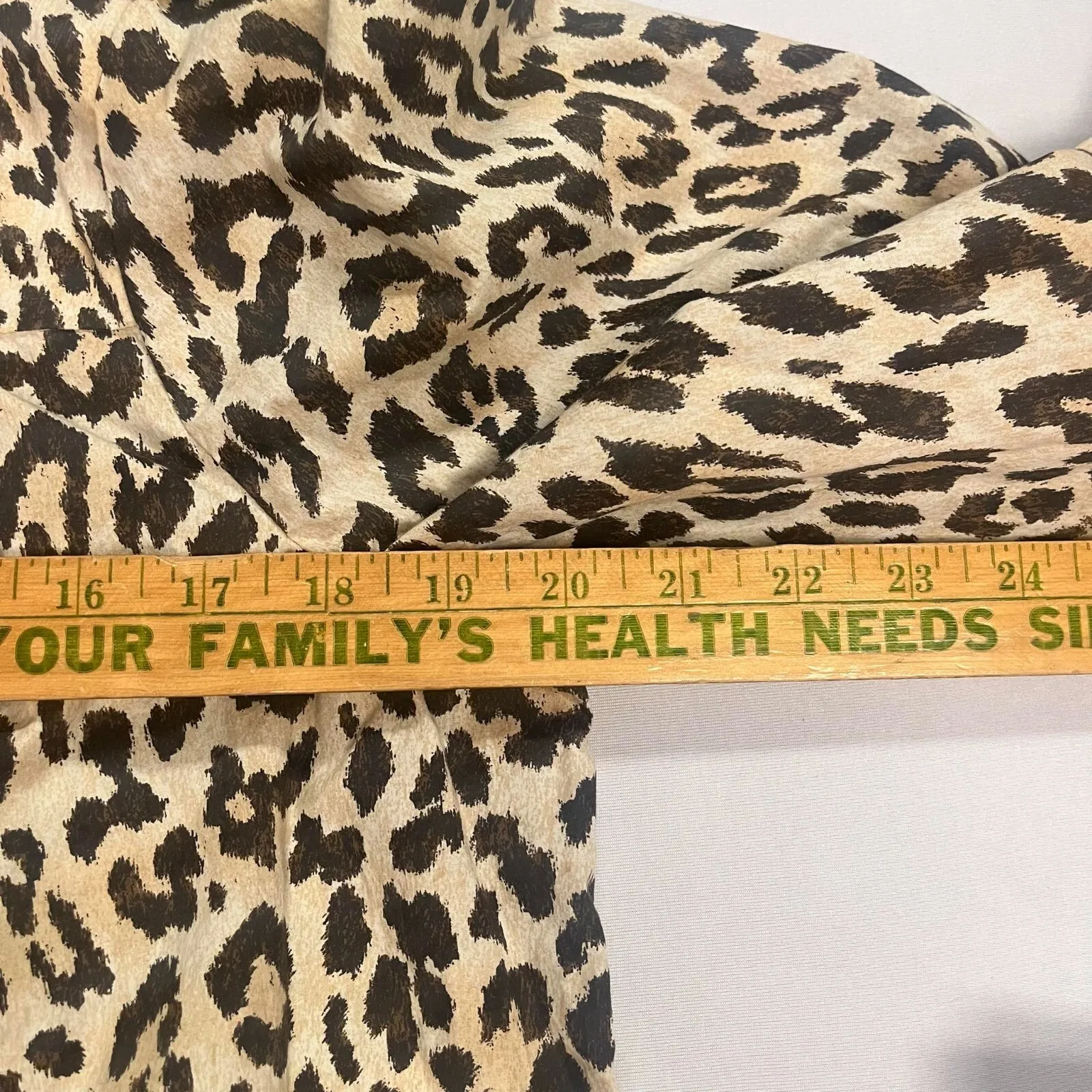 JCrew Women's Leopard Print Long Sleeve Round Ruffle Neck Top Blouse Cotton Sz M - Image 4