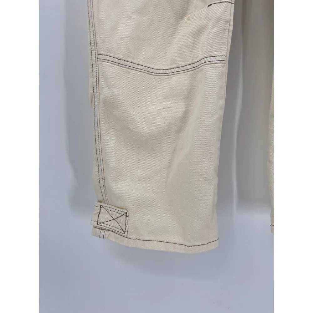 Free People Misty Road Wide Leg Cotton Pants in Ecru White Size 0 - Image 30