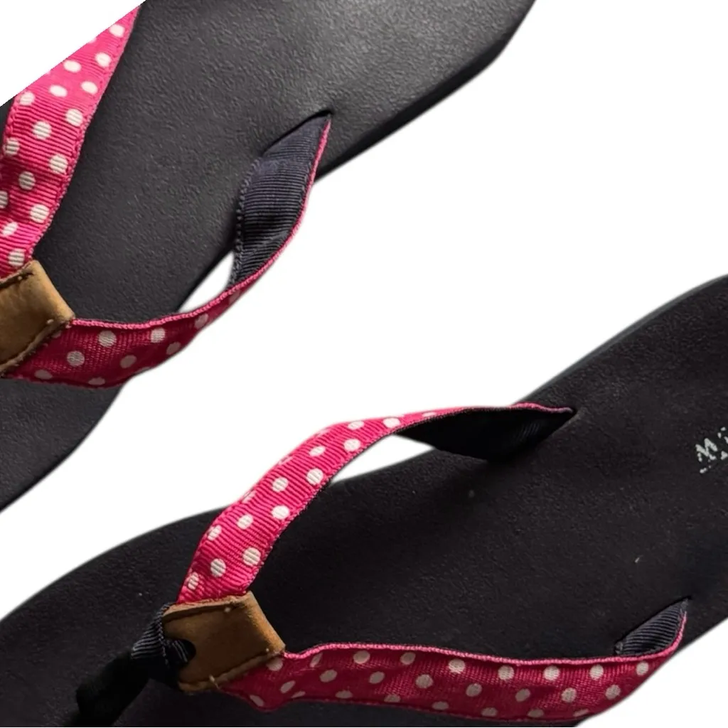 J.Crew Pink Polka Dot Flip Flops Sz 7 - Image 4