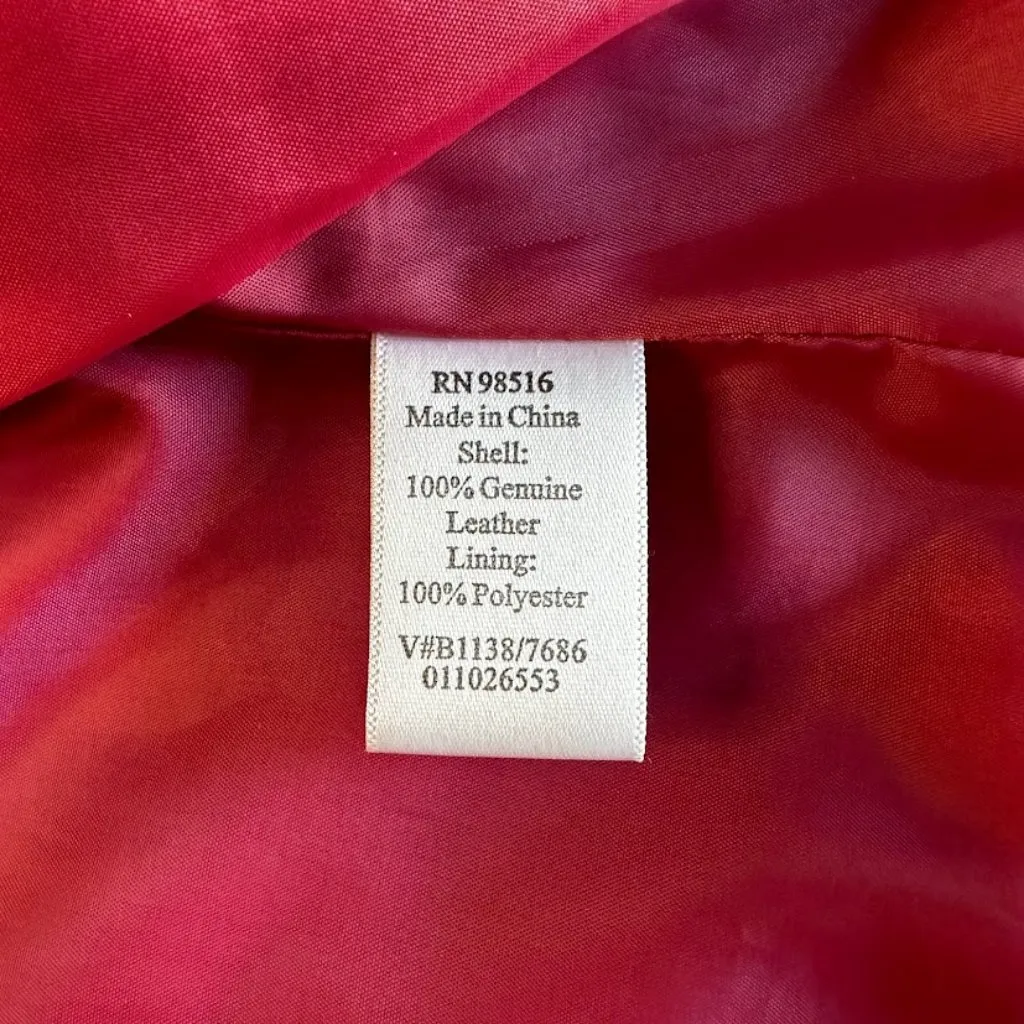 Vintage Cold Water Creek genuine leather pink blazer jacket - Image 7