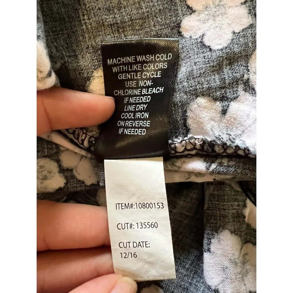 TORRID Cold Shoulder Floral Sun Dress Size 1‎ Black Pink Long Sleeve Flare Beach - Image 10