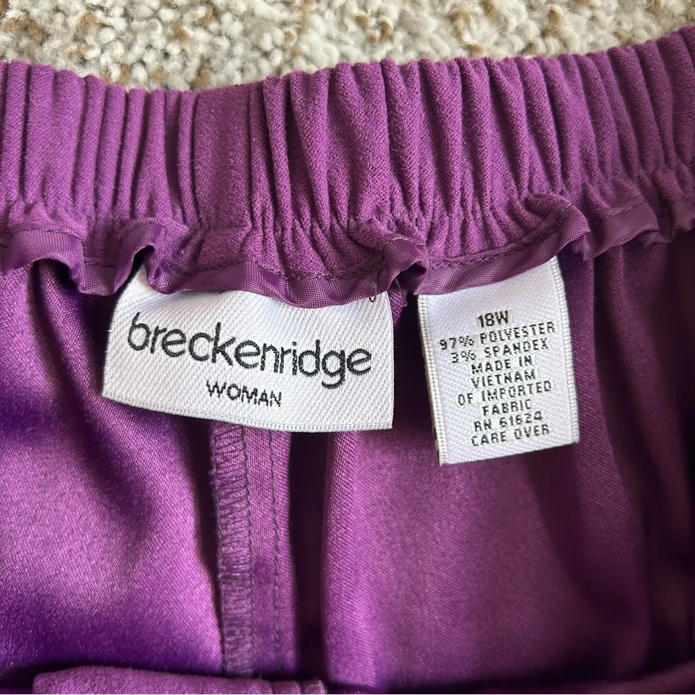 Breckinridge Woman Purple Trouser Pants 18W - Image 2