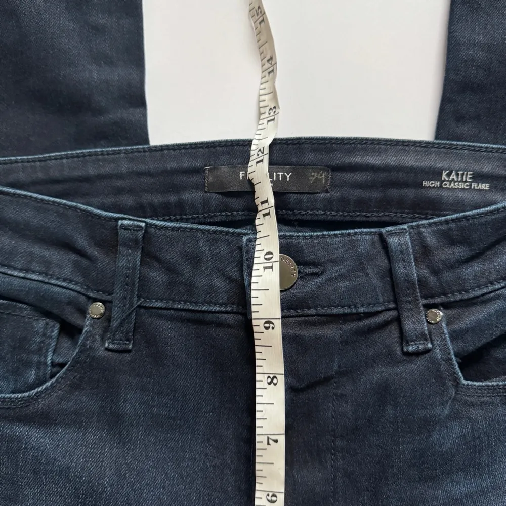 Fidelity Katie High Rise Classic Flare Empress Blue Jeans Size 26 NWT - Image 10