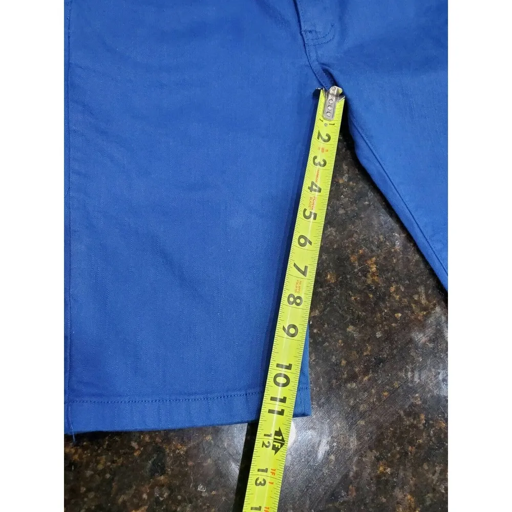 P&P Jeans Womens Solid Blue Cotton Mid Rise Straight Leg Casual Shorts Size 9/10 - Image 12