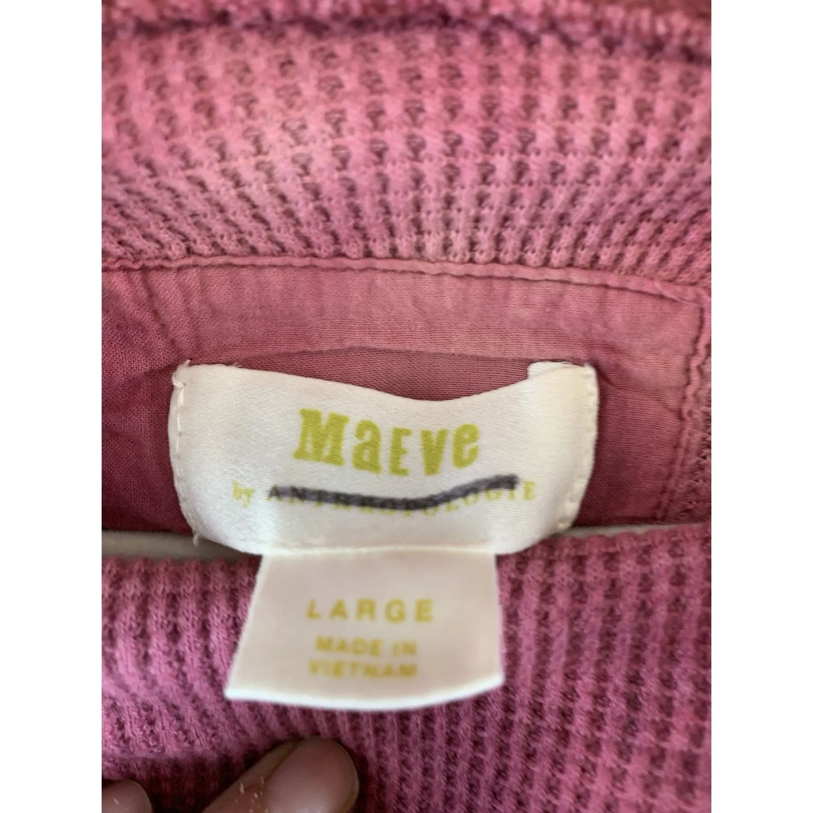 Anthropologie Maeve Women’s Top Berry Ainsley Thermal Tie Dye Cowl Neck Size L - Image 2