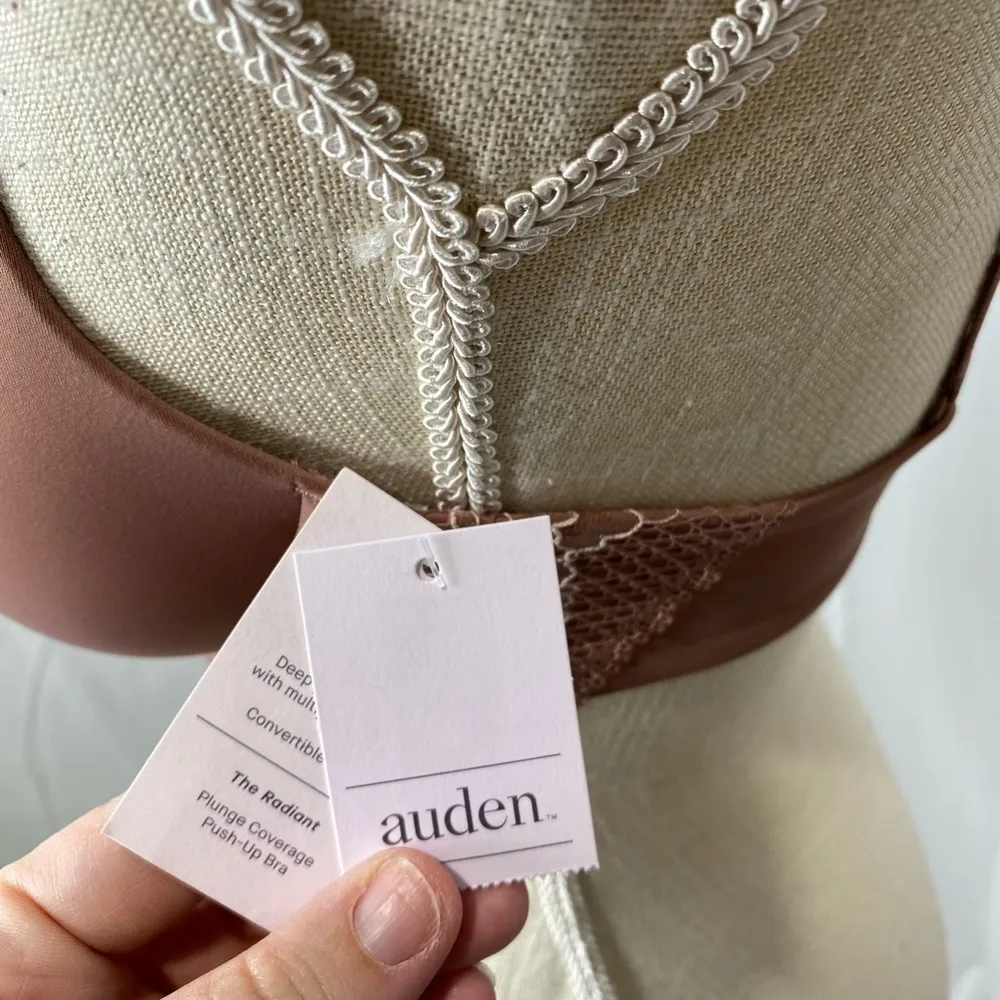 Nwt Auden bra The Radiant plunge coverage push up 32C Brown Size undefined - Image 3