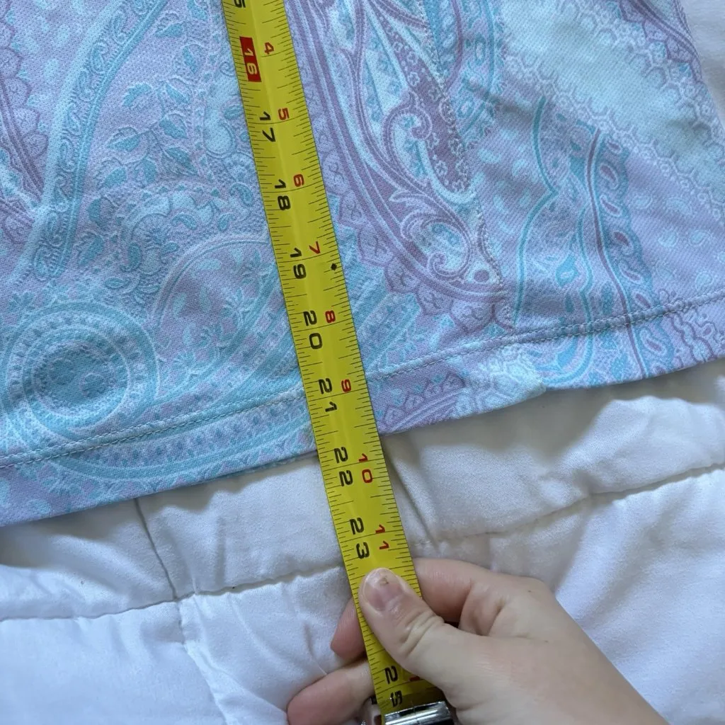 Vintage 90s Y2K Tail Golf Polo Short Sleeve Lilac Paisley Womens Size Small Blue - Image 7