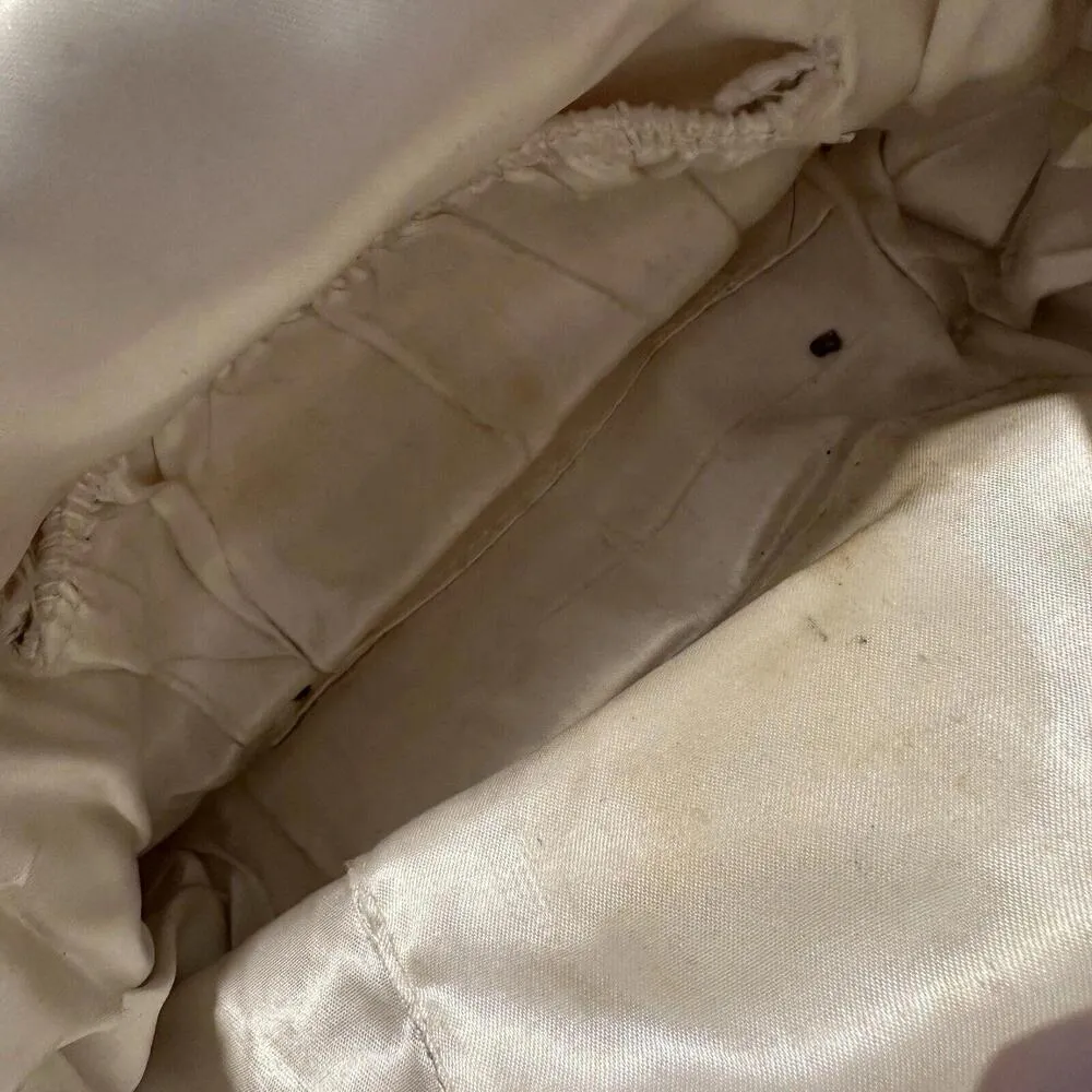 Women’s Beaded Bead Sequin Hand Bag Evening Purse Silver Tone - Image 15