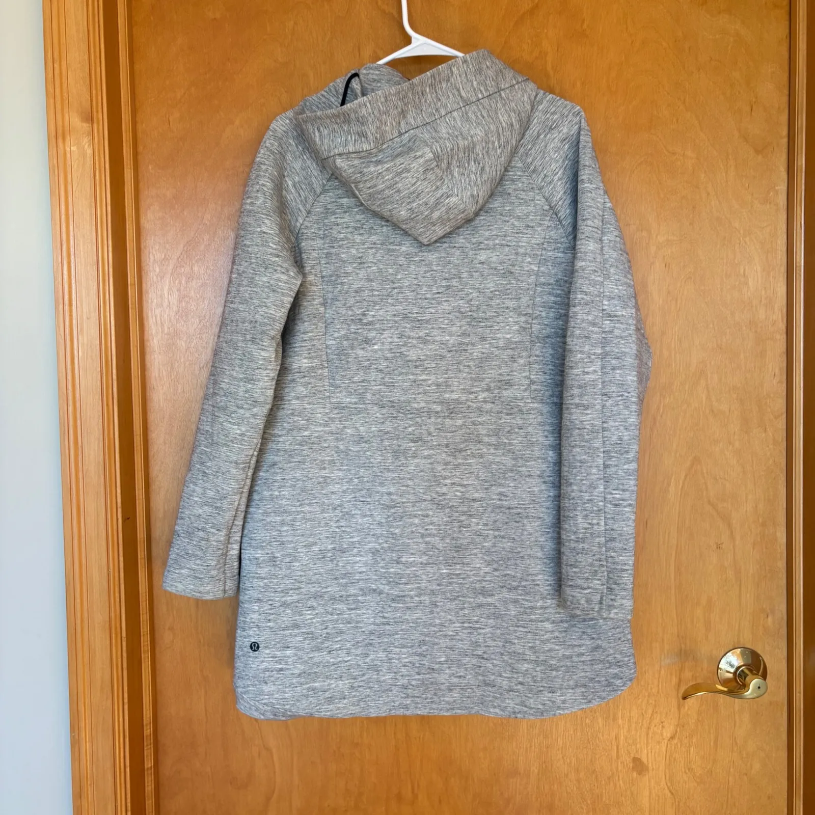 Lululemon Athleisure Hooded Jacket Grey Heathered Full Zip Long Sleeve Women 12 - Image 5