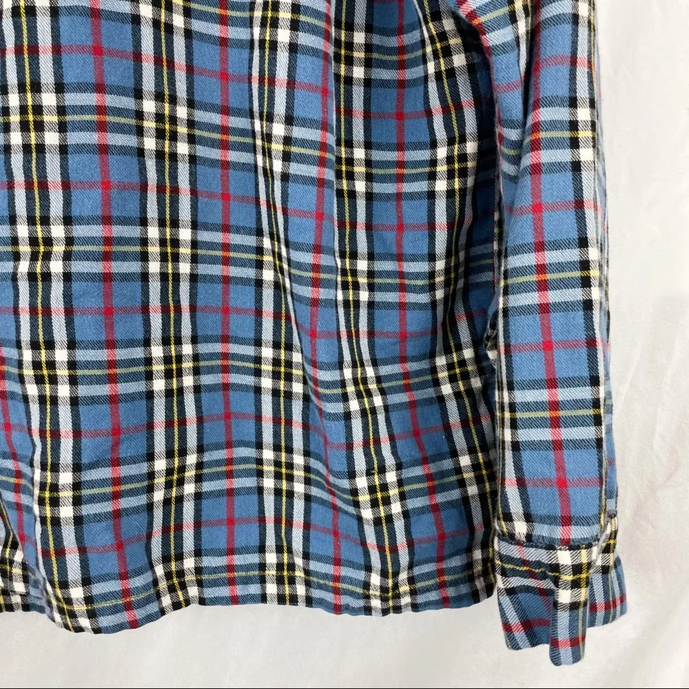L.L. Bean Cotton Plaid Flannel Button Down Top - Image 6