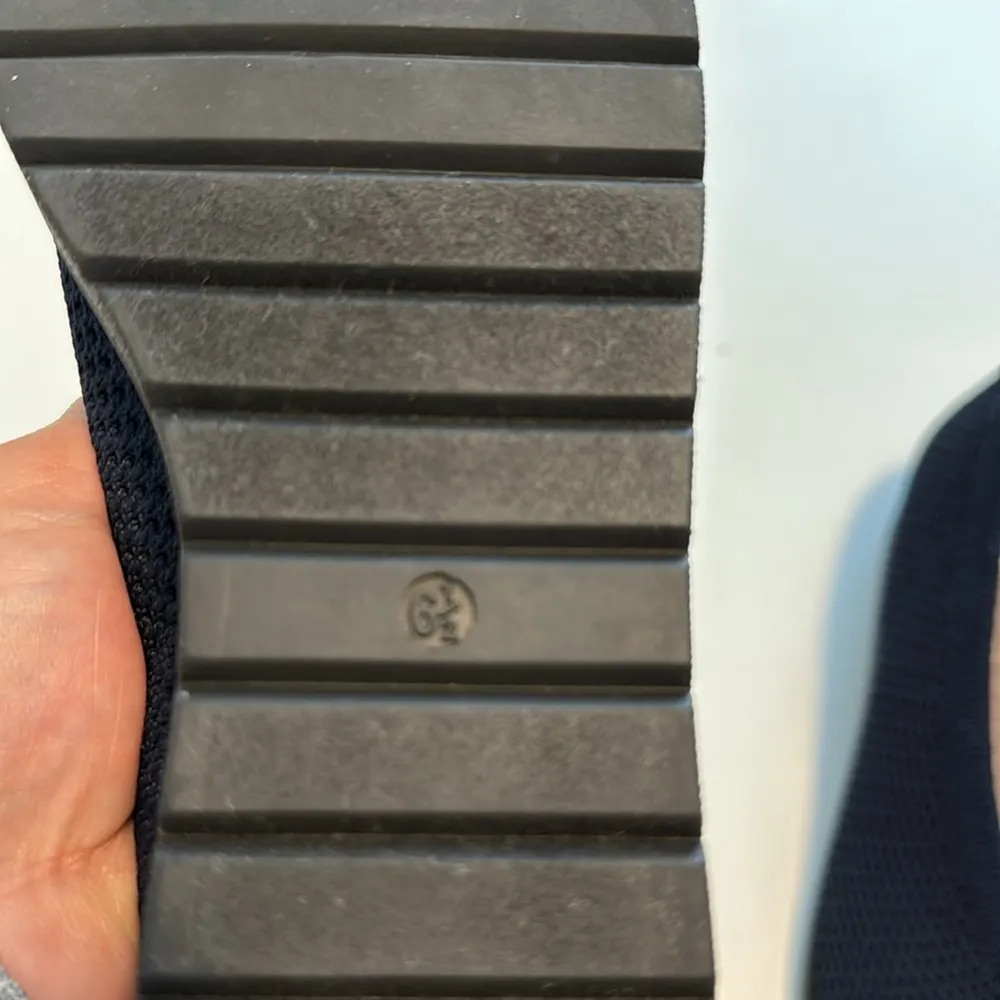 Eileen Fisher Heaven Stretch Knit Wedge Mesh Shoes Ballet Flats Navy Size 6.5 - Image 6