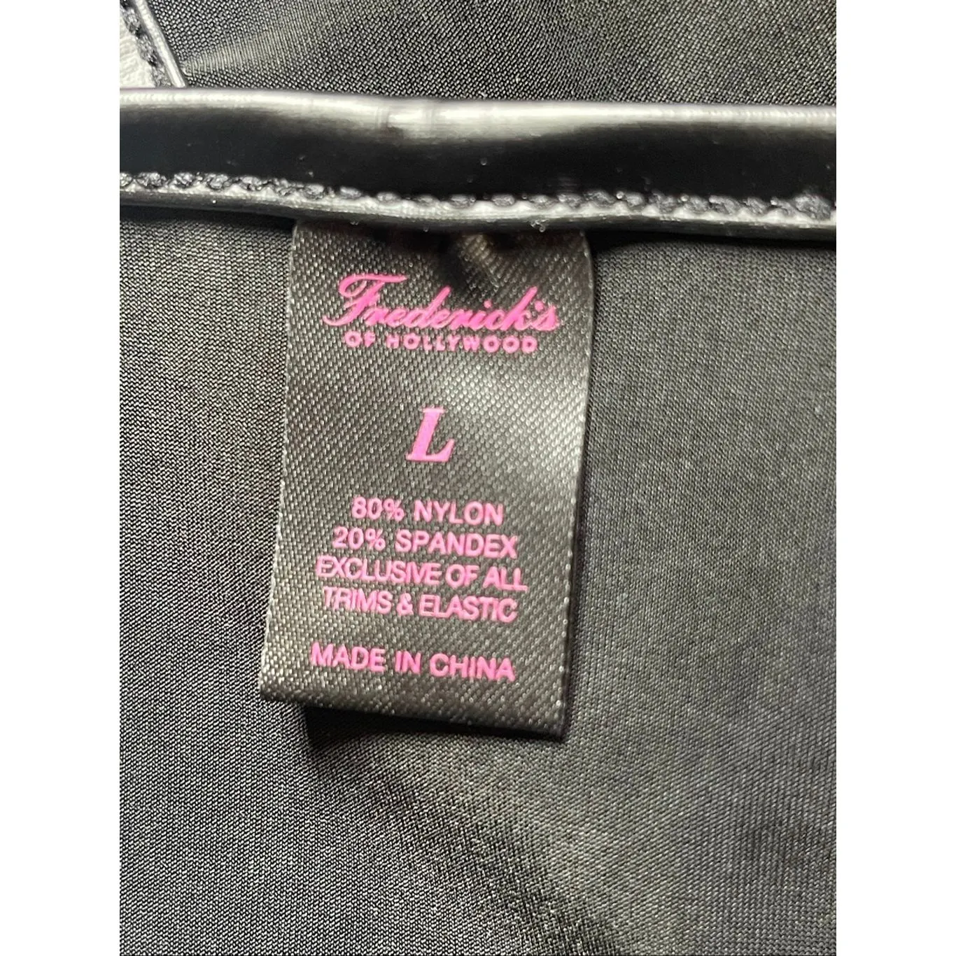 NWT Fredrick’s of Hollywood black faux leather halter top lingerie bikini set Si - Image 10