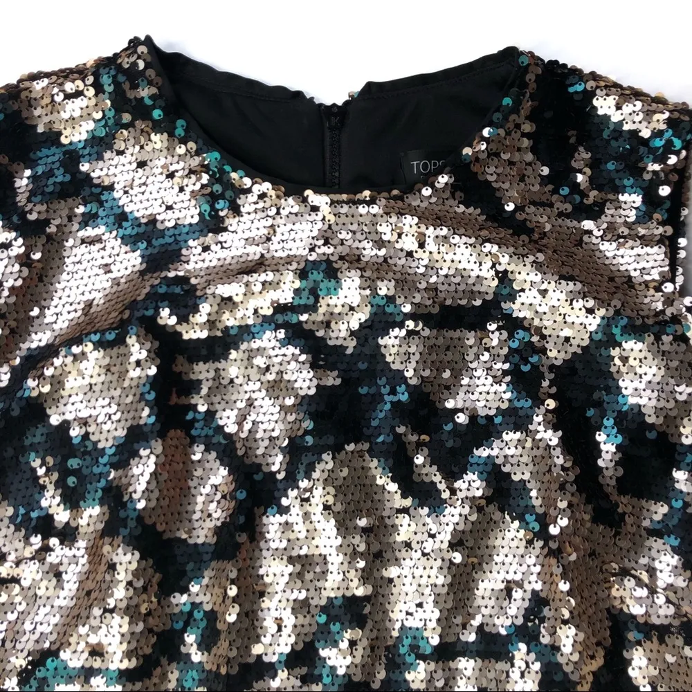 Topshop Dress Cold Shoulder Sequins - Image 3