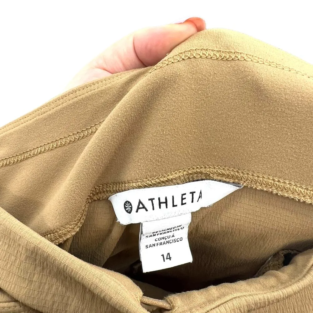 Athleta Trekkie North High Rise Jogger Pants Big Sur Brown Front Zippers Size 14 - Image 12