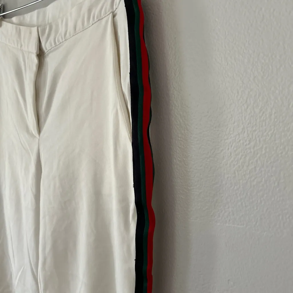 San Joy White Chinos with Red and Green Stripes - Image 3