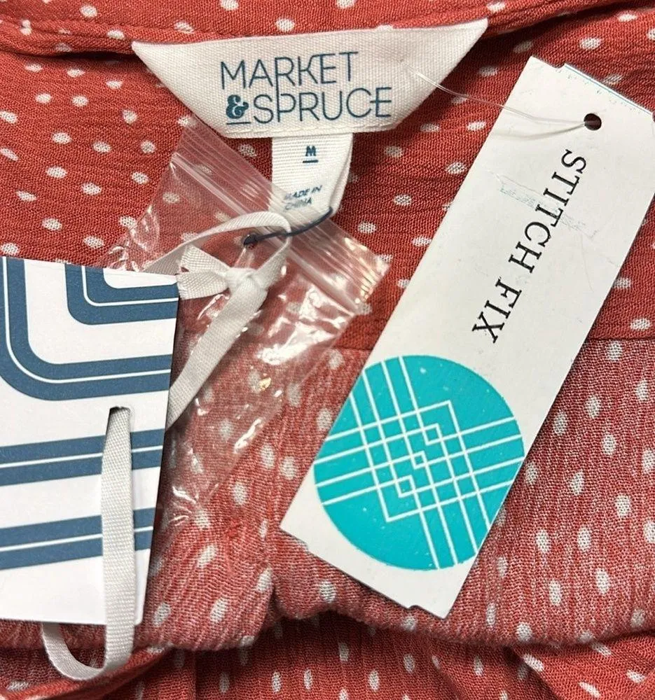 Market & Spruce Red Sleeveless Blouse Top Loose Fit Stitch Fix Medium NWT #1760 - Image 5