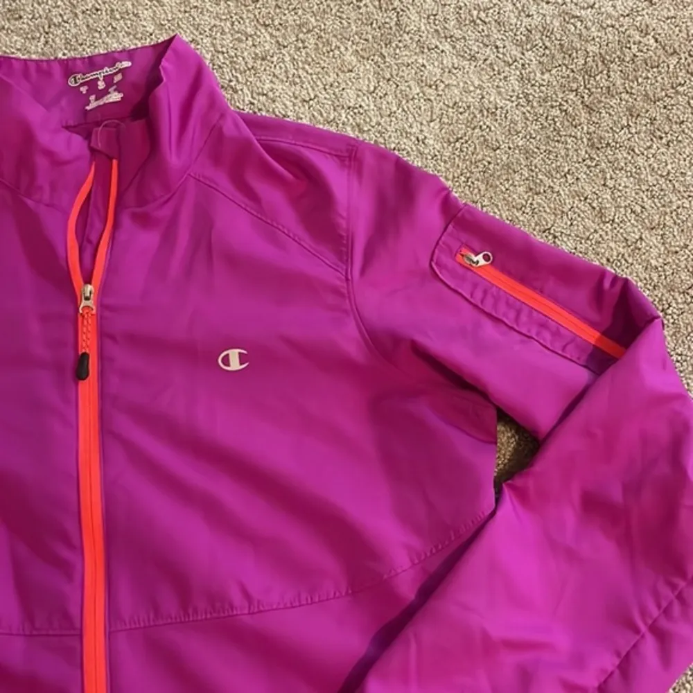 Champion Purple Full Zip Up Windbreaker Athletic Jacket - Image 3