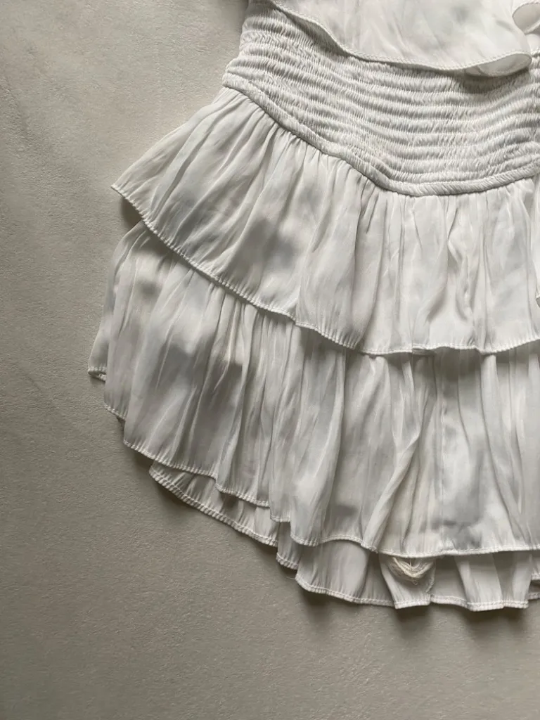 White ruffle preppy mini dress - Image 4