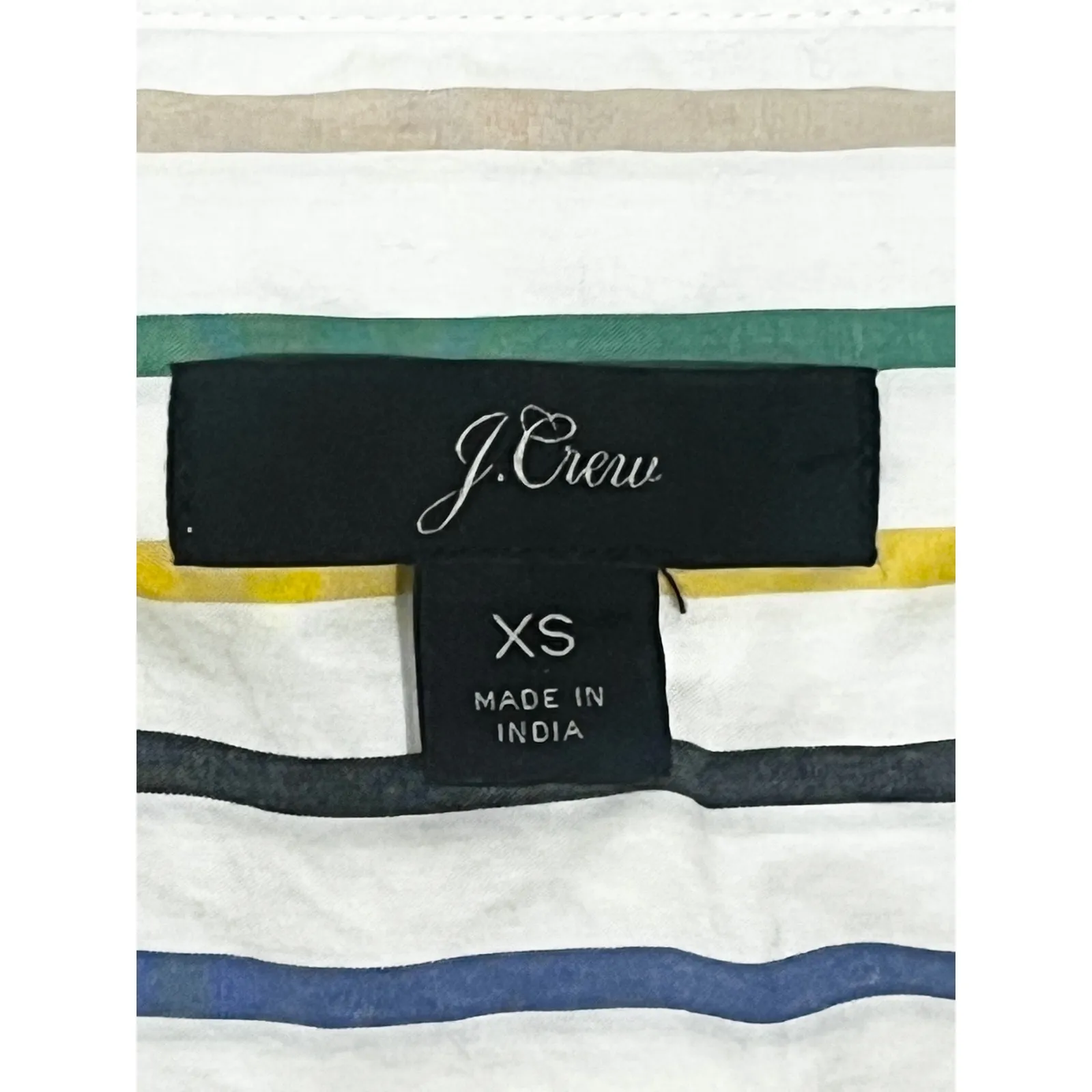 J.Crew Striped Shirt Women's XS Multicolor Belted Cap Sleeve Cotton Casual White - Image 5