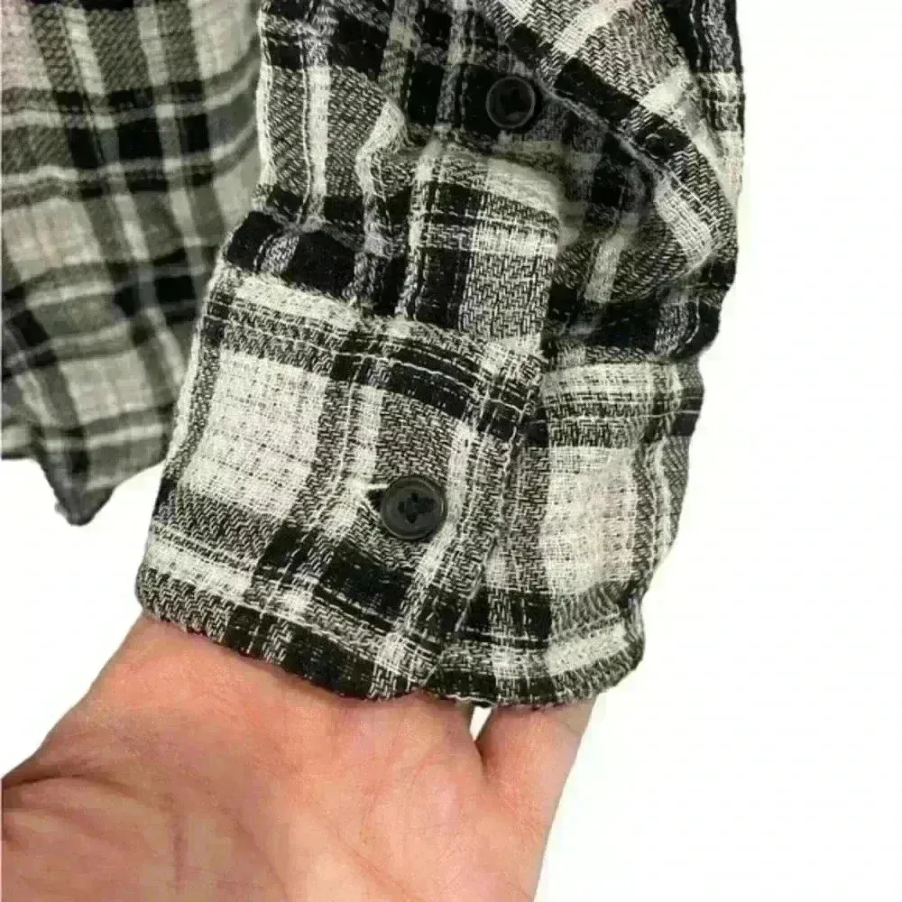 Madewell Ex-Boyfriend Shirt in Kemp Plaid Buttondown‎ Top Black White Size XS - Image 3