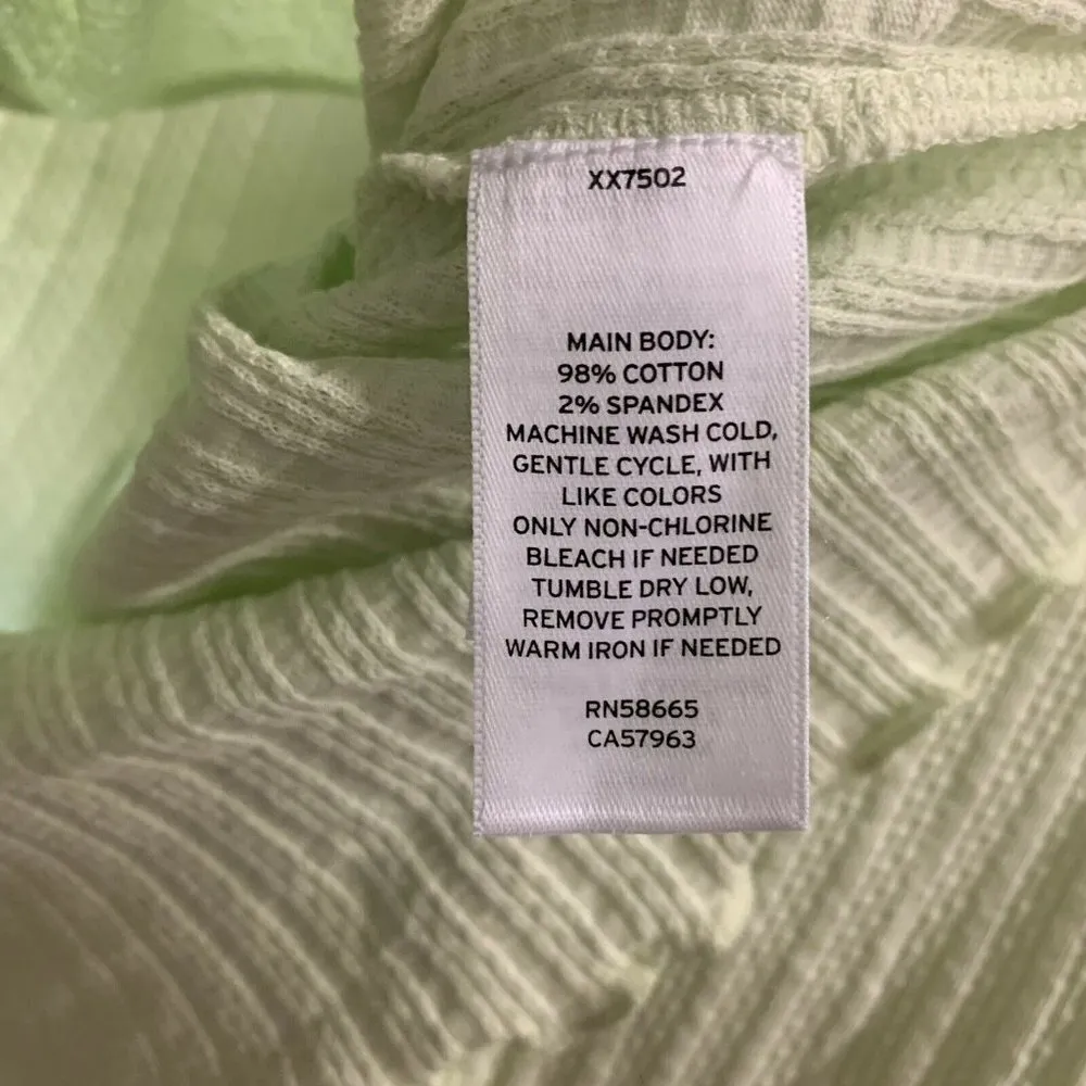 BP Womens Green Scoop Neck Long Sleeve Crop Henley Top - Image 5