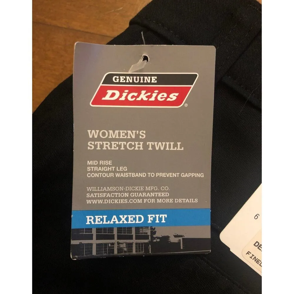 NWT Genuine Dickies black relaxed stretch twill straight leg size 10R ladies - Image 3