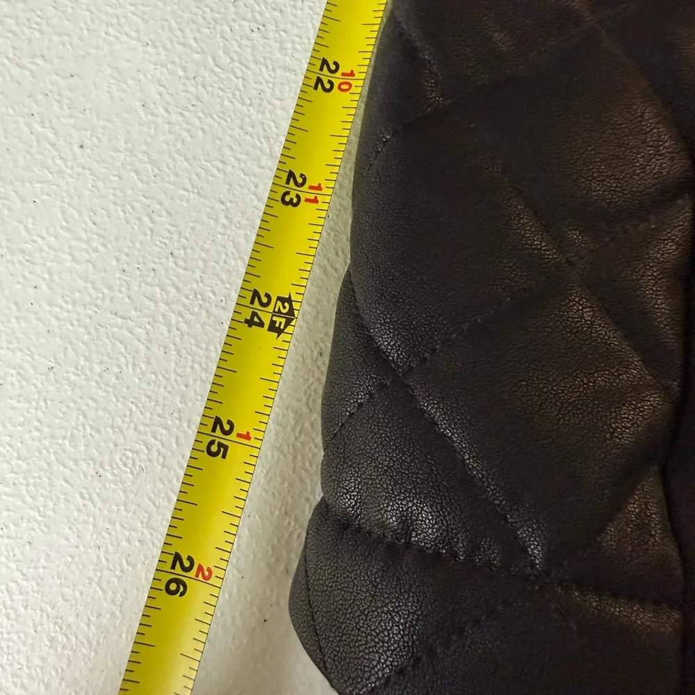 Victoria’s Secret Sport Faux Leather Jacket Rose Gold Hardware Black Medium Vtg - Image 9