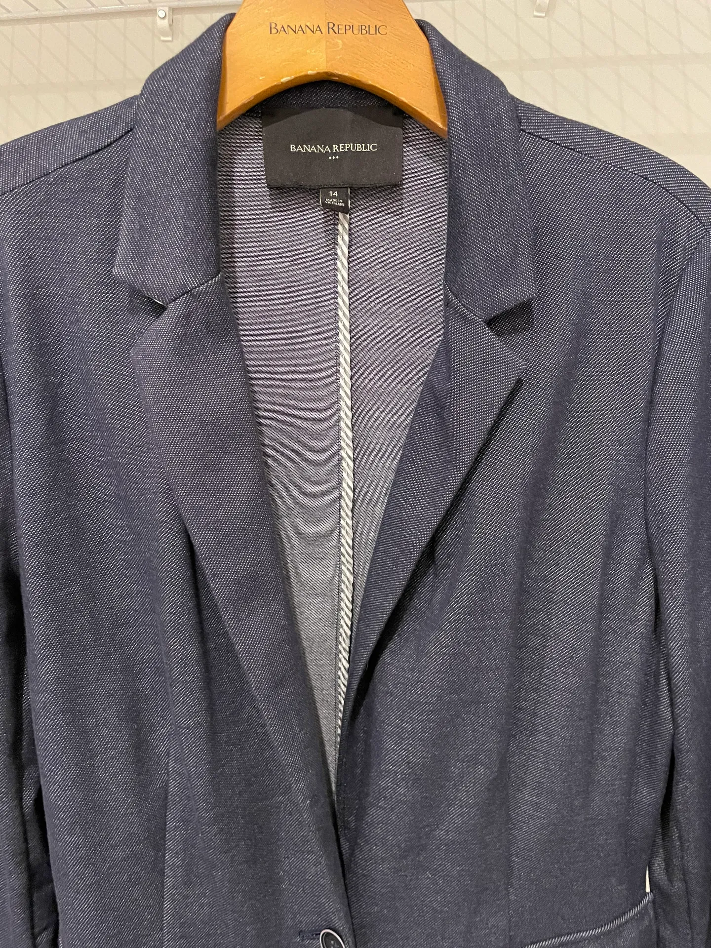 navy knit blazer-Size 14 - Image 2