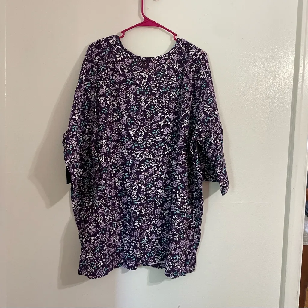 NWT Woman Within Women's Plus Size 7-Day Pintucked Henley Tunic | Size: 3X - Image 3