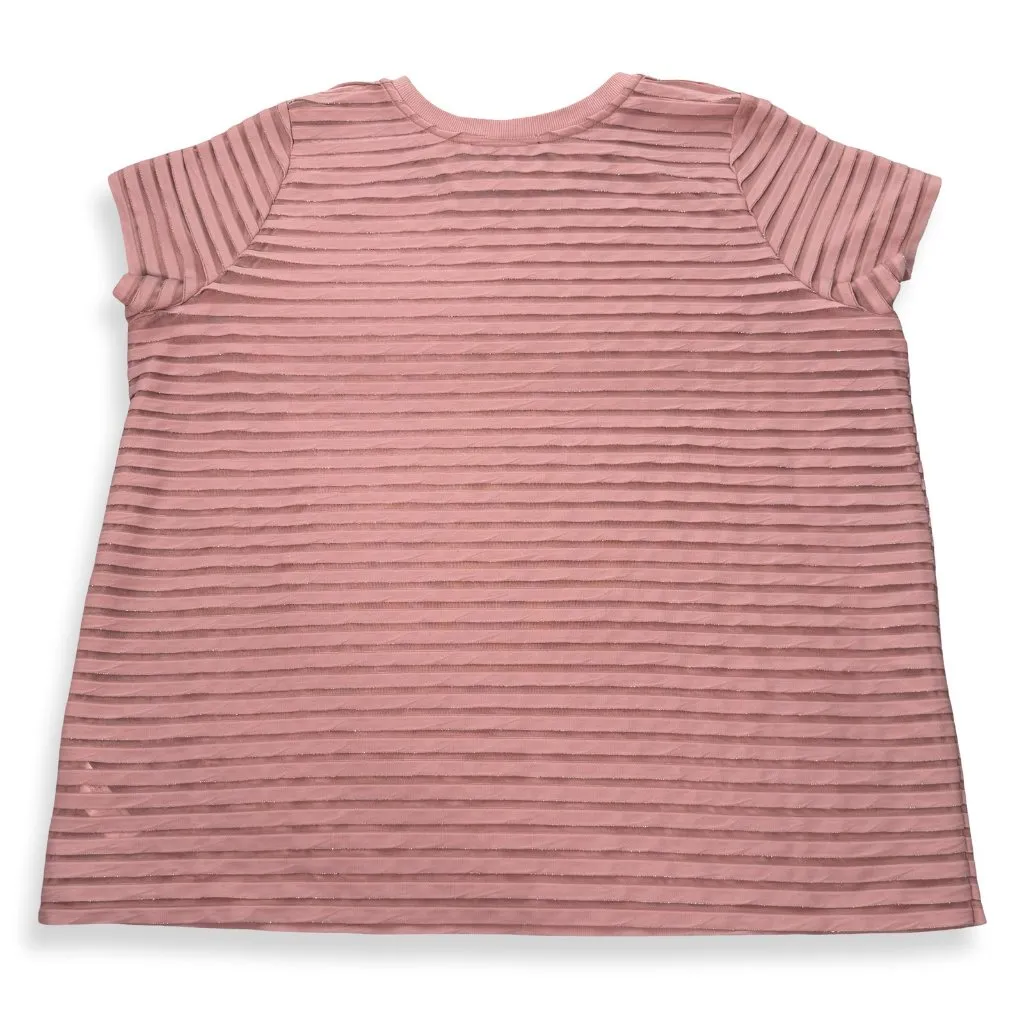 Eloquii Shirt Womens‎ 14/16 Short Sleeve Tee Pink Textured Shimmer Business Top - Image 9