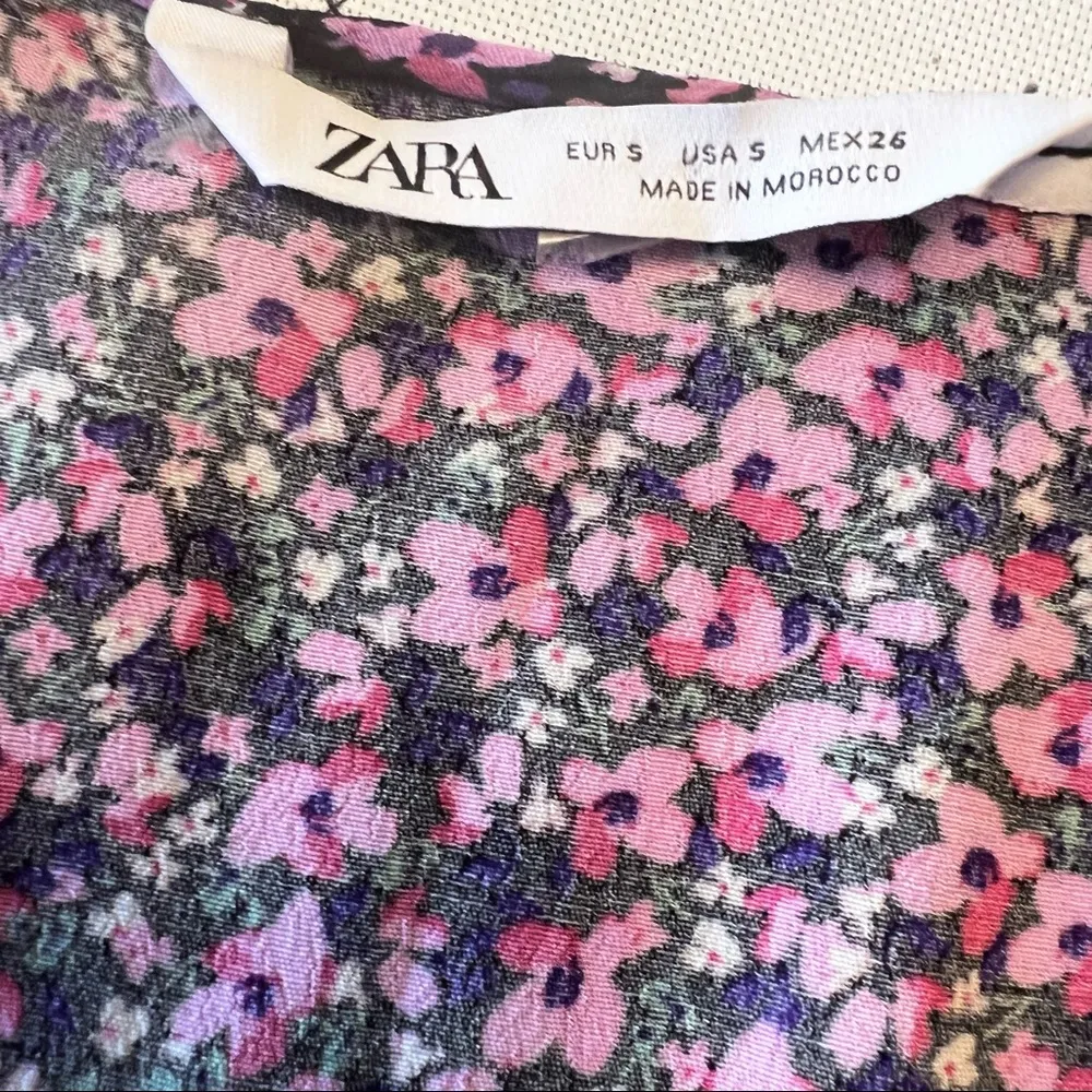 Zara Sam Floral Asymmetrical Crepe Blouse - Image 7