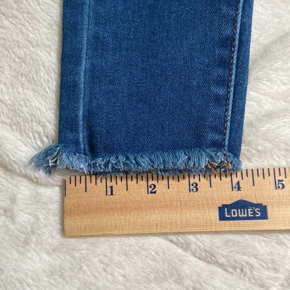 NEW Crystal Rock size 0 distressed jeans vintage push up skinny hi rise frayed Blue - Image 9