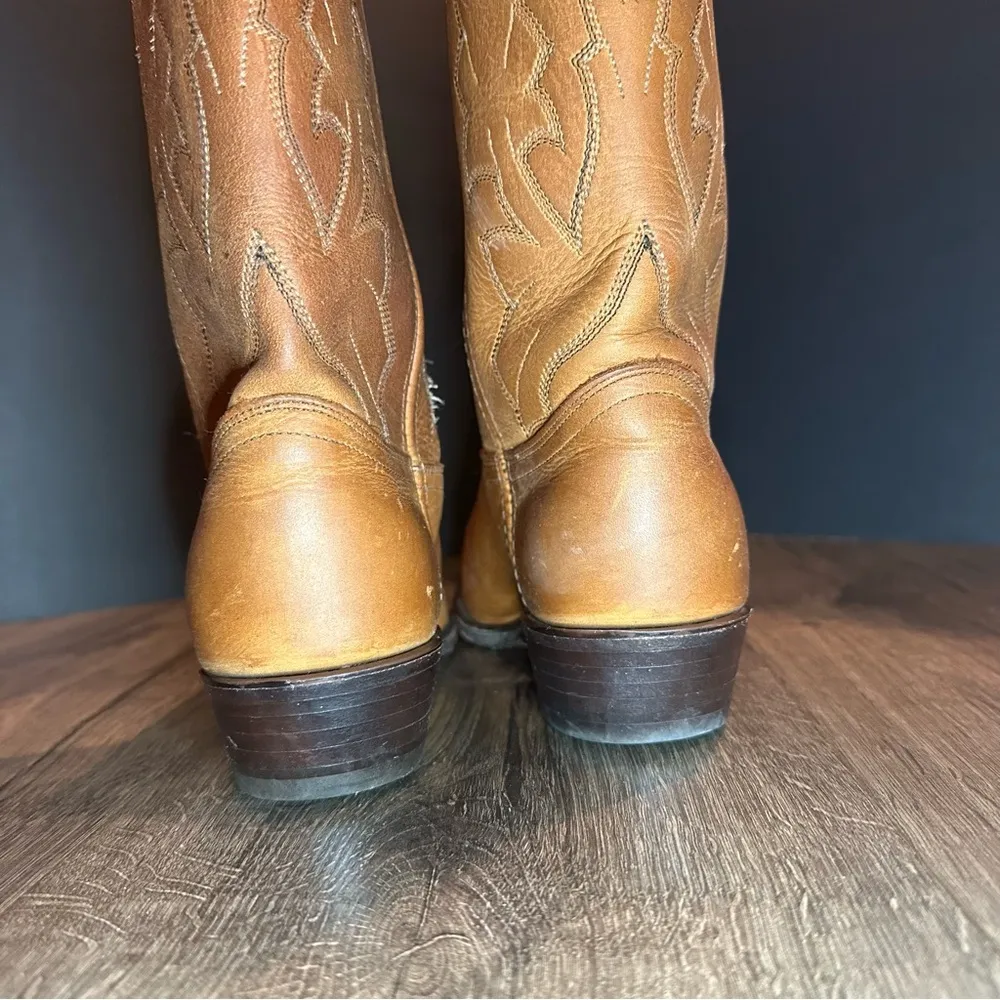 Dan Post  Vintage Brown Leather Cowboy Boots Women's 7.5 M Western Cowgirl Rodeo - Image 10