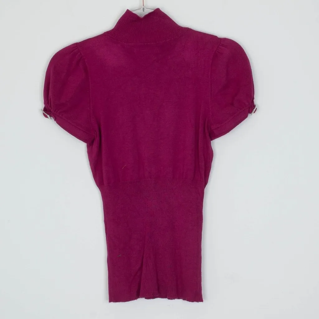 Express Womens Mock Neck Sweater Size‎ XS Puff Sleeve Y2K Preppy Career Work - Image 7