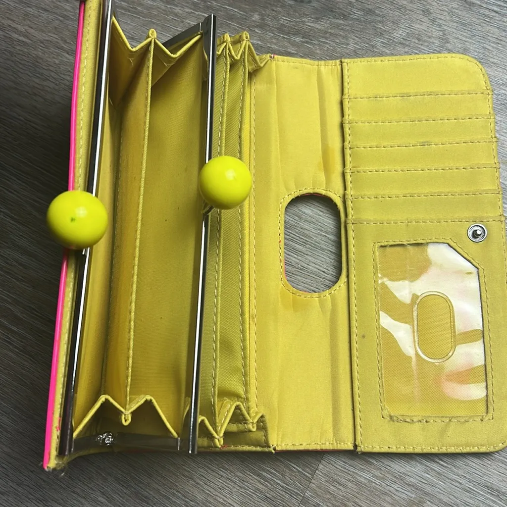 Bright Pink & Yellow Retro Clutch Wallet – Festival - Image 7