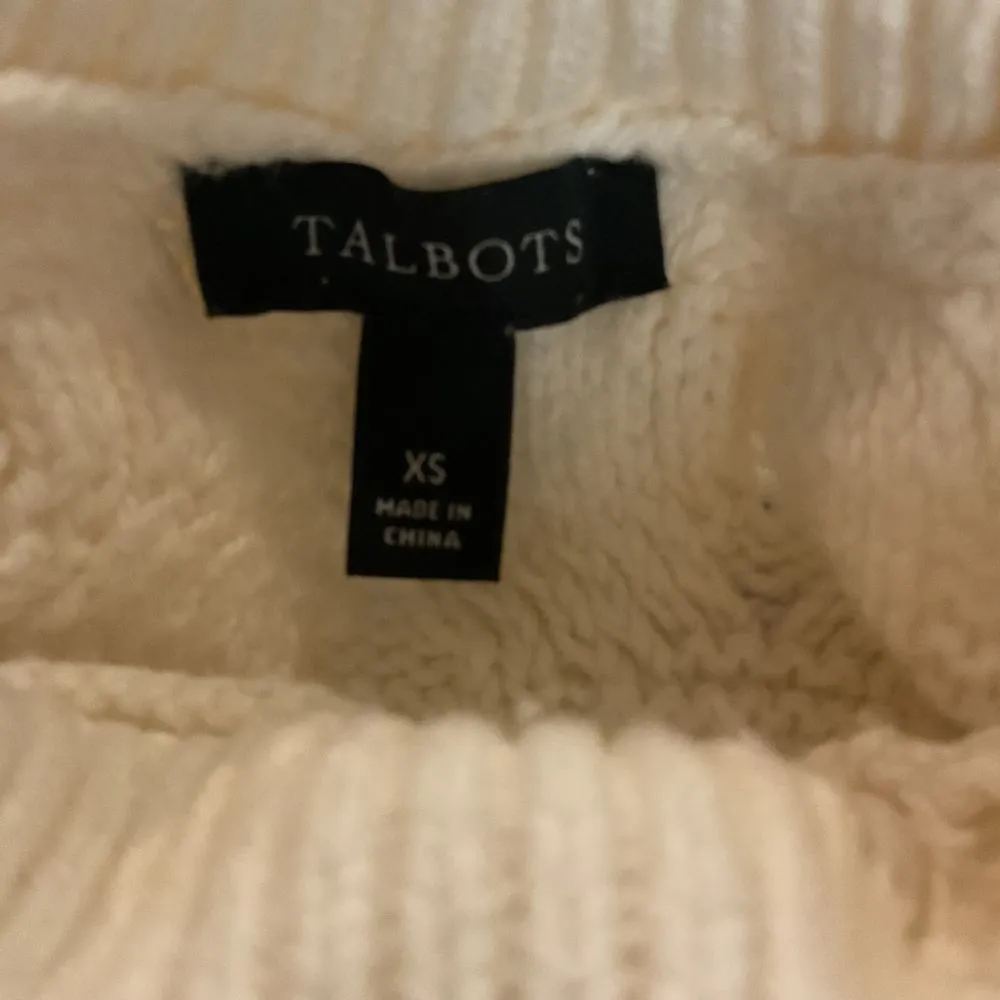 Talbots Women's Cable Knit Turtleneck Sweater Size XS‎ Cream Long Sleeve Warm - Image 10