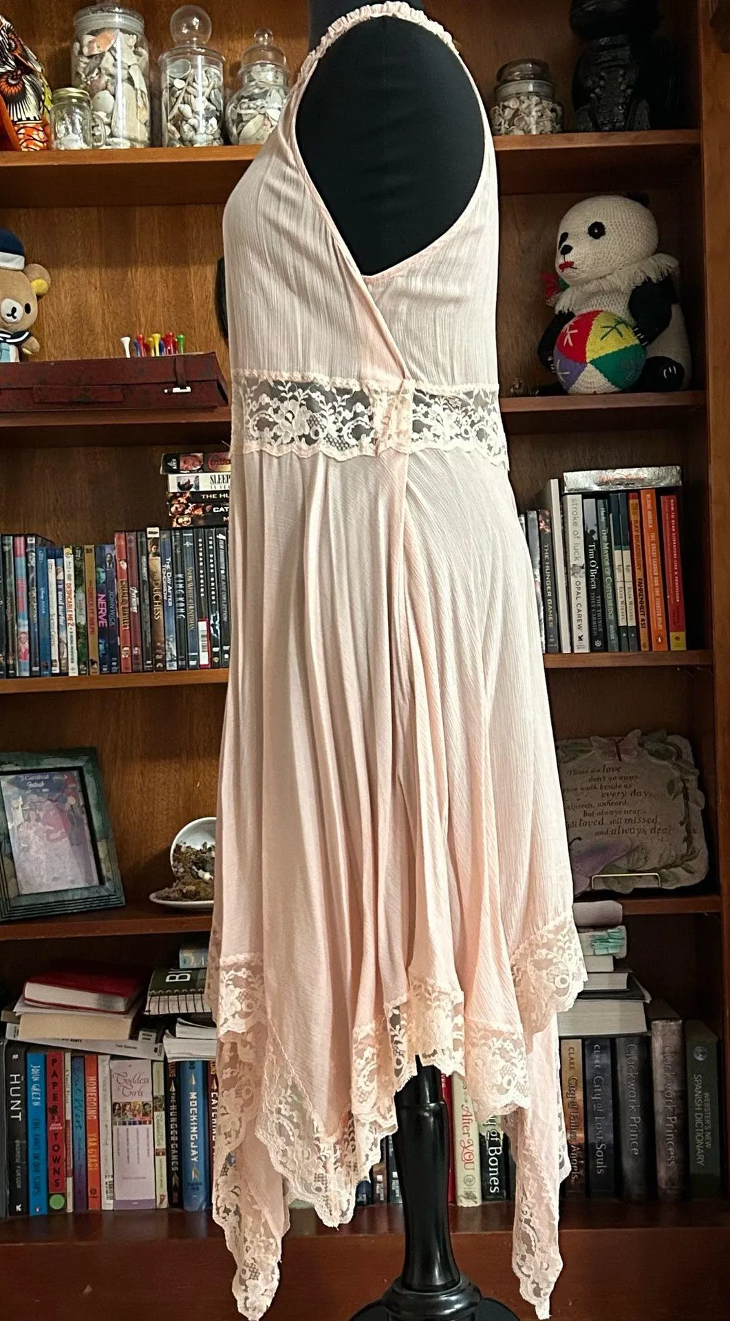 Free People 'Go Lightly' Gauze & Lace Dress - Image 4