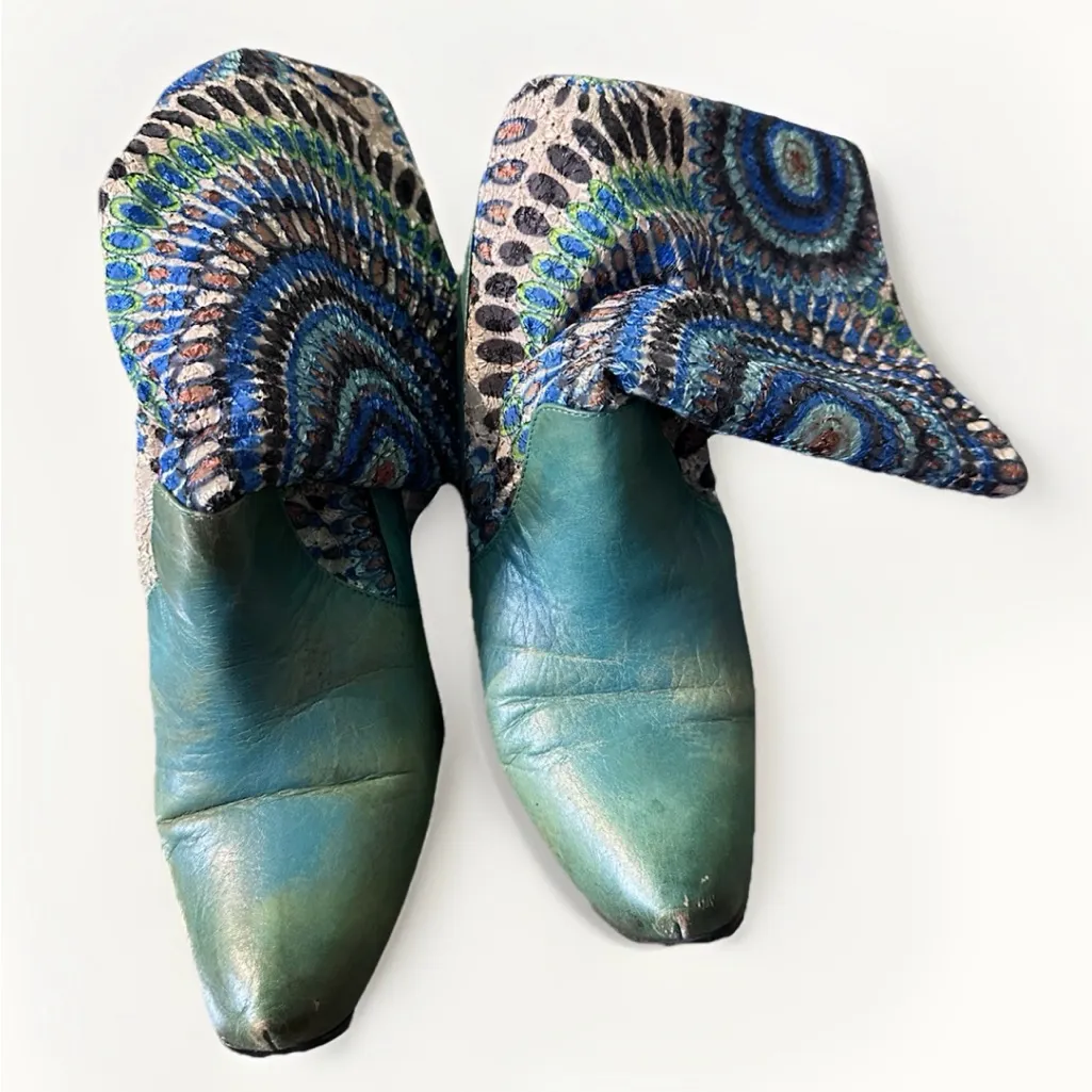 Spring Step L’Artiste Boots Turquoise Size 41 EU 10  US‎ Boho Aztec Art Womens - Image 4