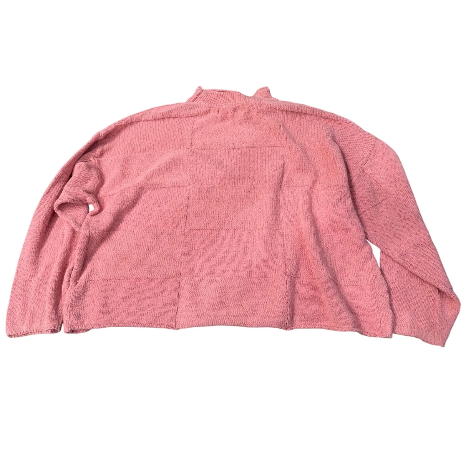 Free People Beach Pink Knit Mock Neck Sweater Oversized Coastal Cowgirl Size L - Image 2