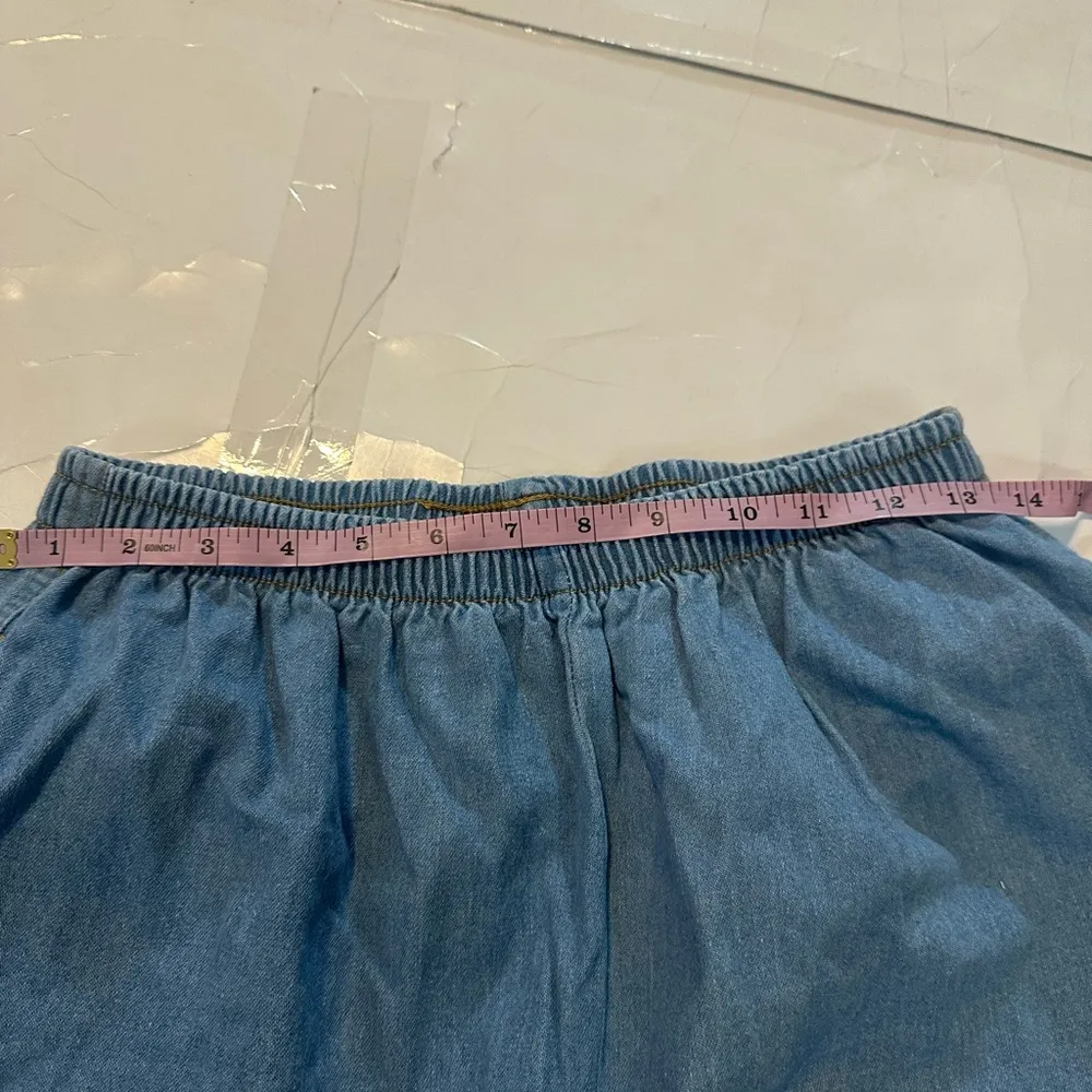 Vintage 14P Elastic Waist Jean Light Wash Pants Streetwear Casual Blue - Image 6