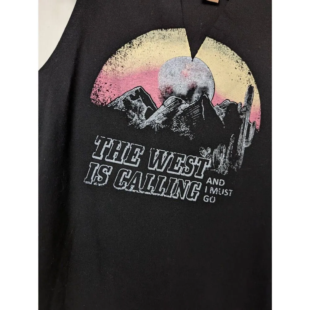 Wrangler the west is calling side lace-up tank Medium - Image 2