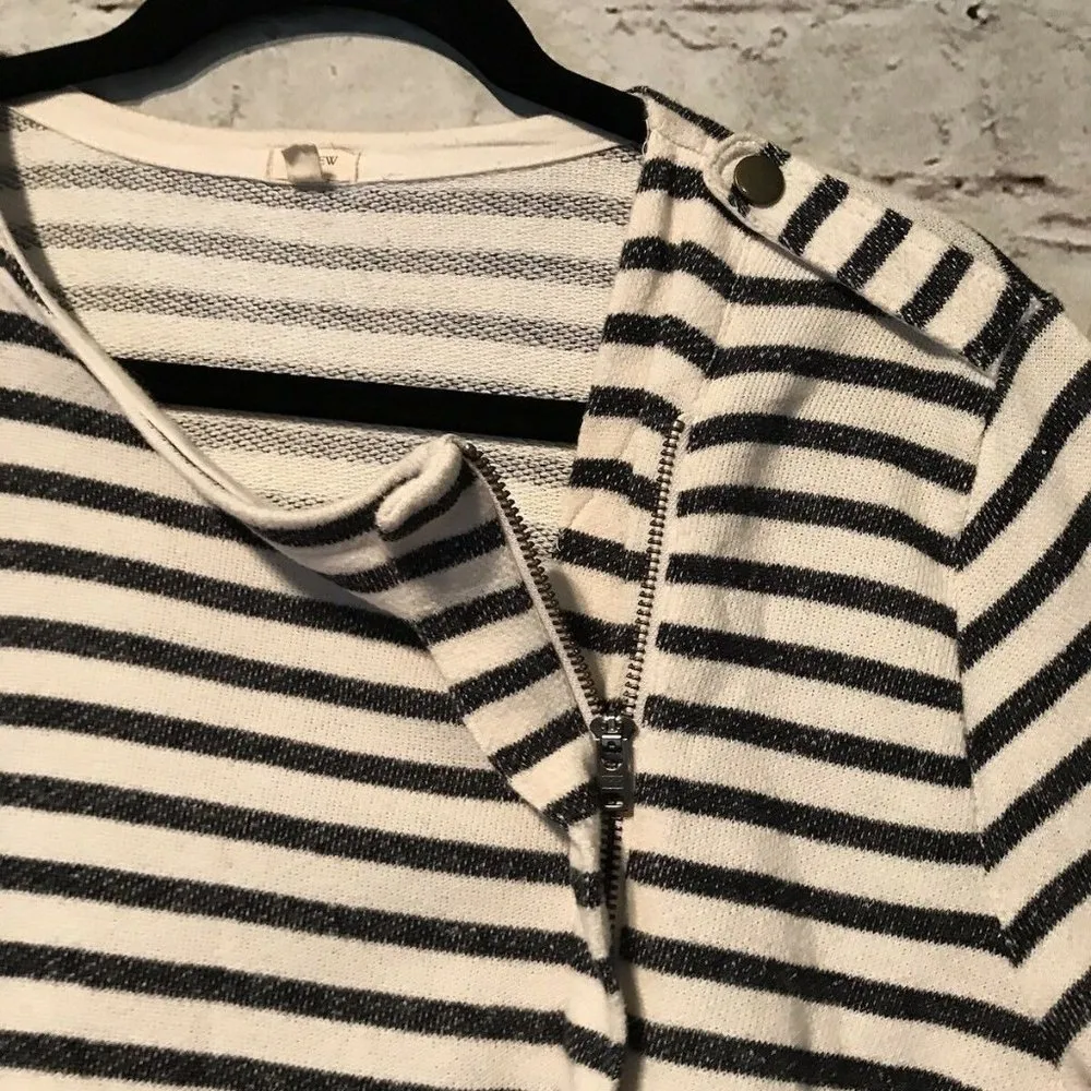 J.Crew  strip biker jacket sz M asymmetrical - Image 6