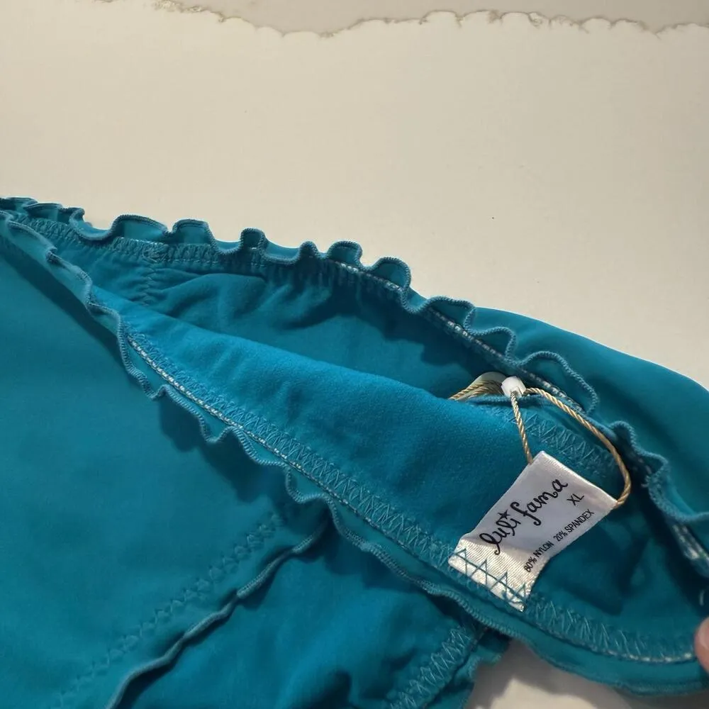 Luli Fama Cosita Buena Full Ruched Back Bikini Bottom Blue Sz XL Extra Large NWT - Image 3