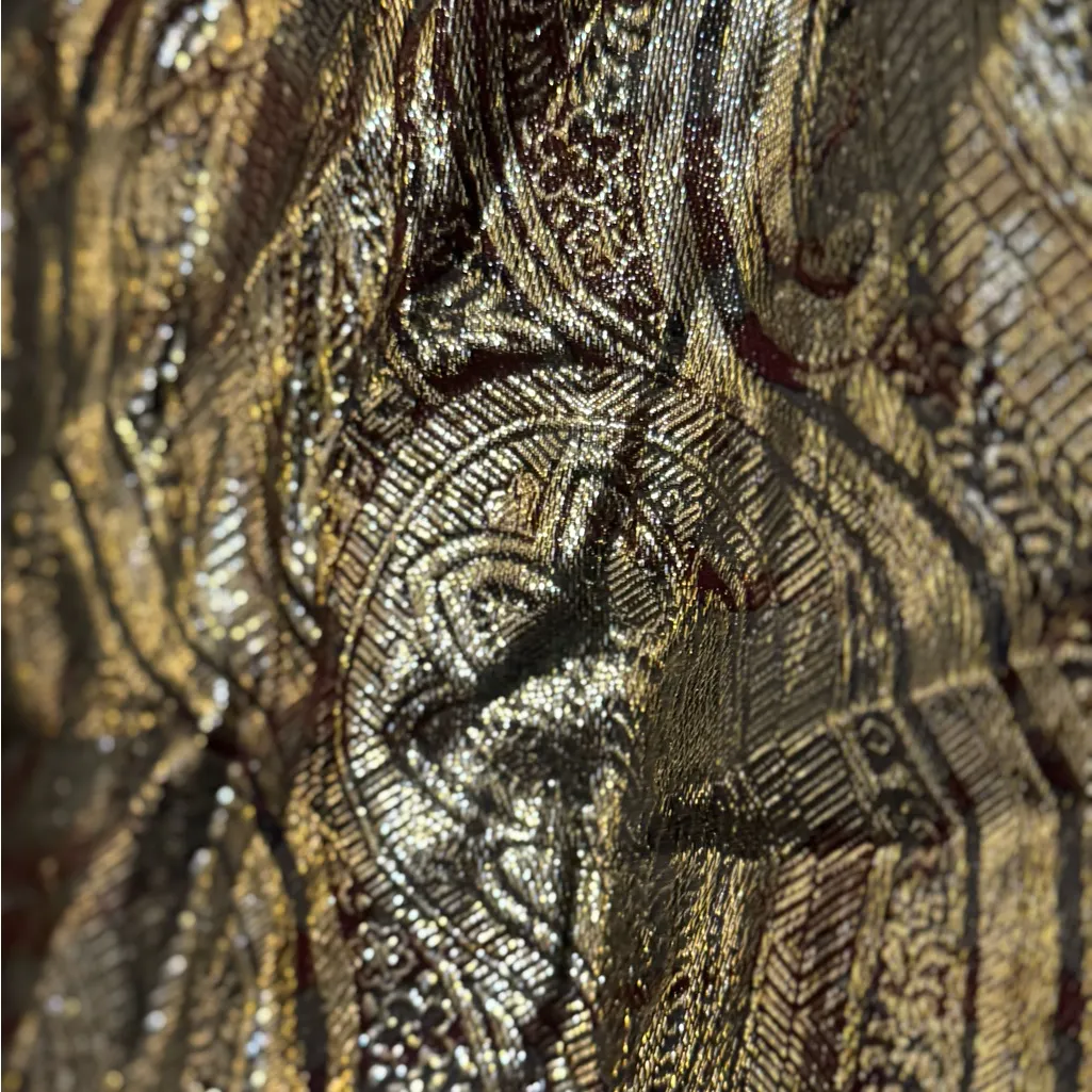 NWOT J. Crew Cate Metallic Gold Jacquard Silk Paisley Holiday Top Tank Size 4 - Image 5