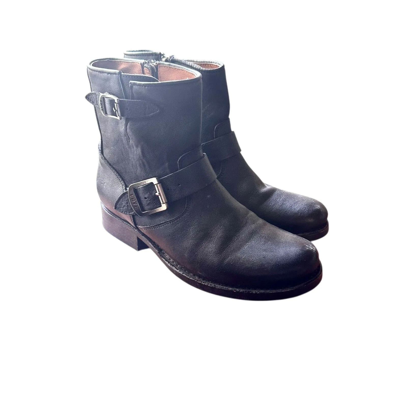 FRYE Engineer Moto Ankle Boots Black Sz 7 - Image 3