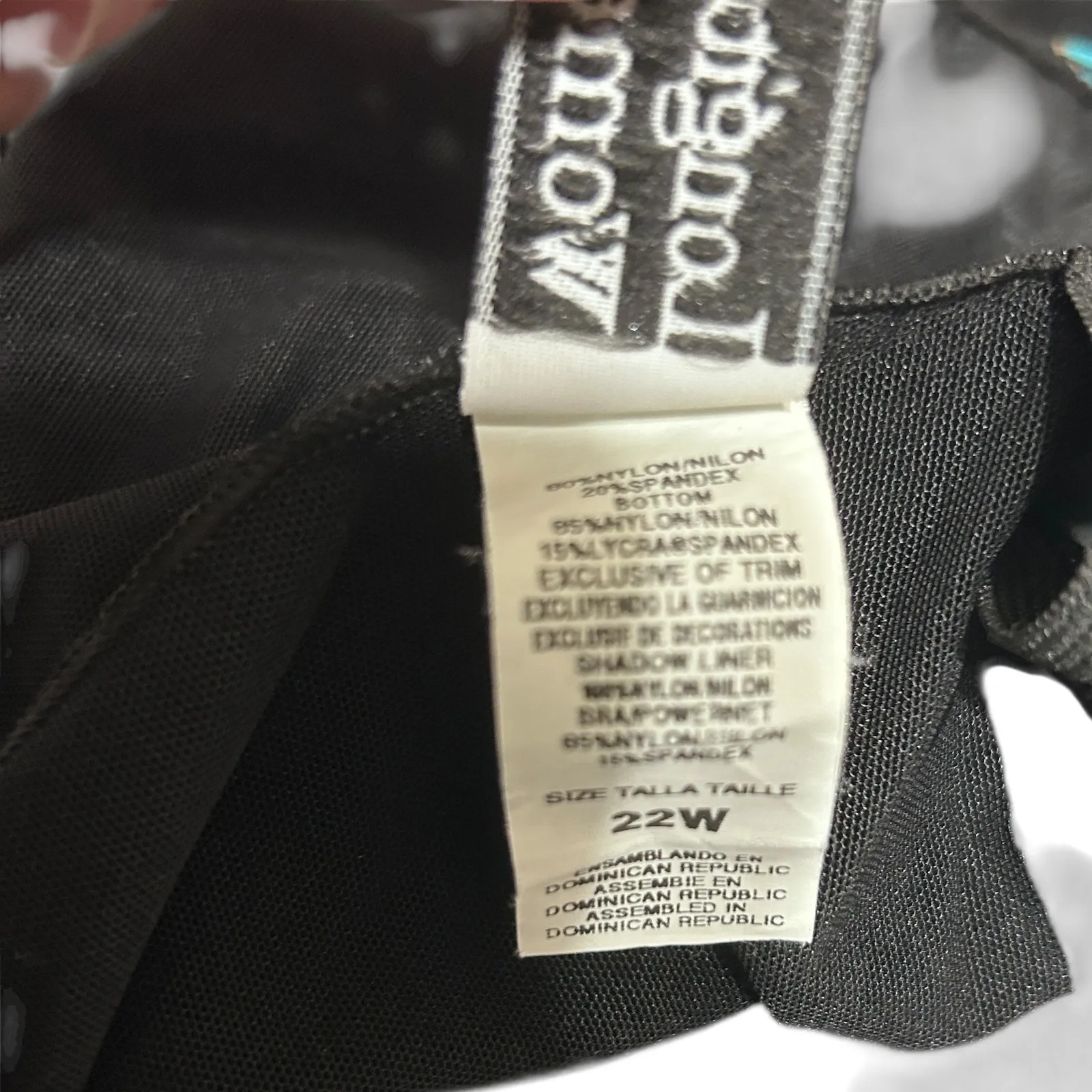 Longitude Womens Black Floral‎ Swimdress 22W One Piece Swimsuit Full Coverage - Image 11