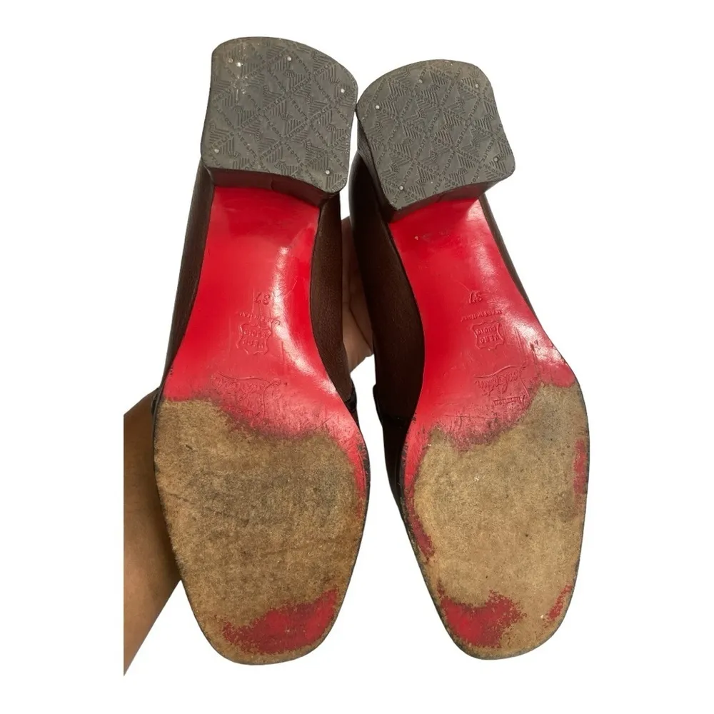 VTG Christian Louboutin Brown slip on tassel leather loafers. 100% Authentic - Image 11