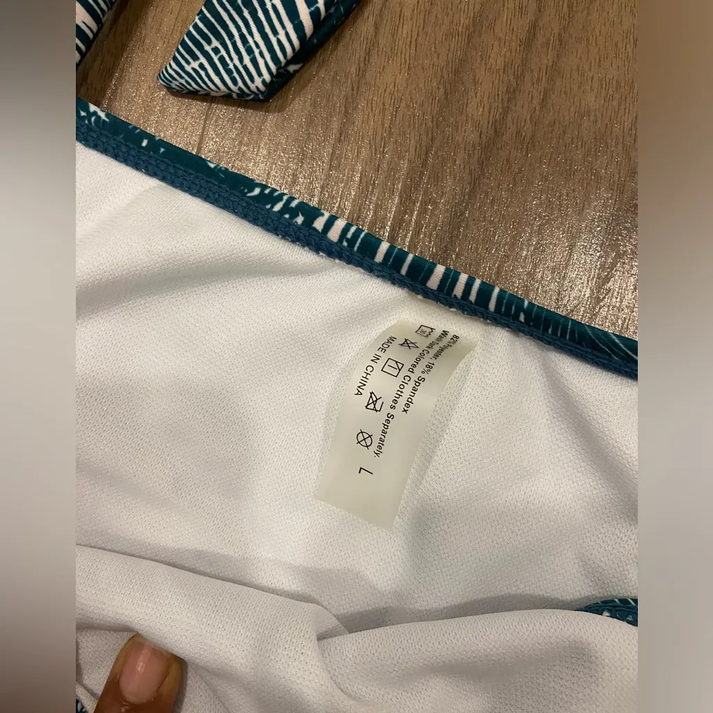  Teal and White Bikini Set - Image 3