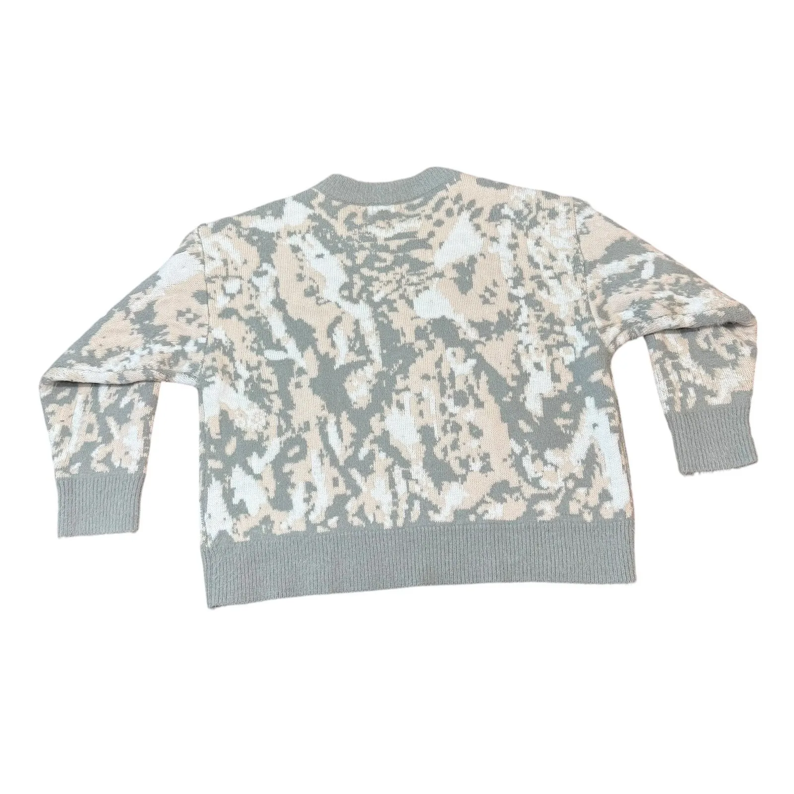 FRNCH Paris Abstract Print Knit Sweater Crew Neck Neutral Tones Size‎ S/M - Image 5