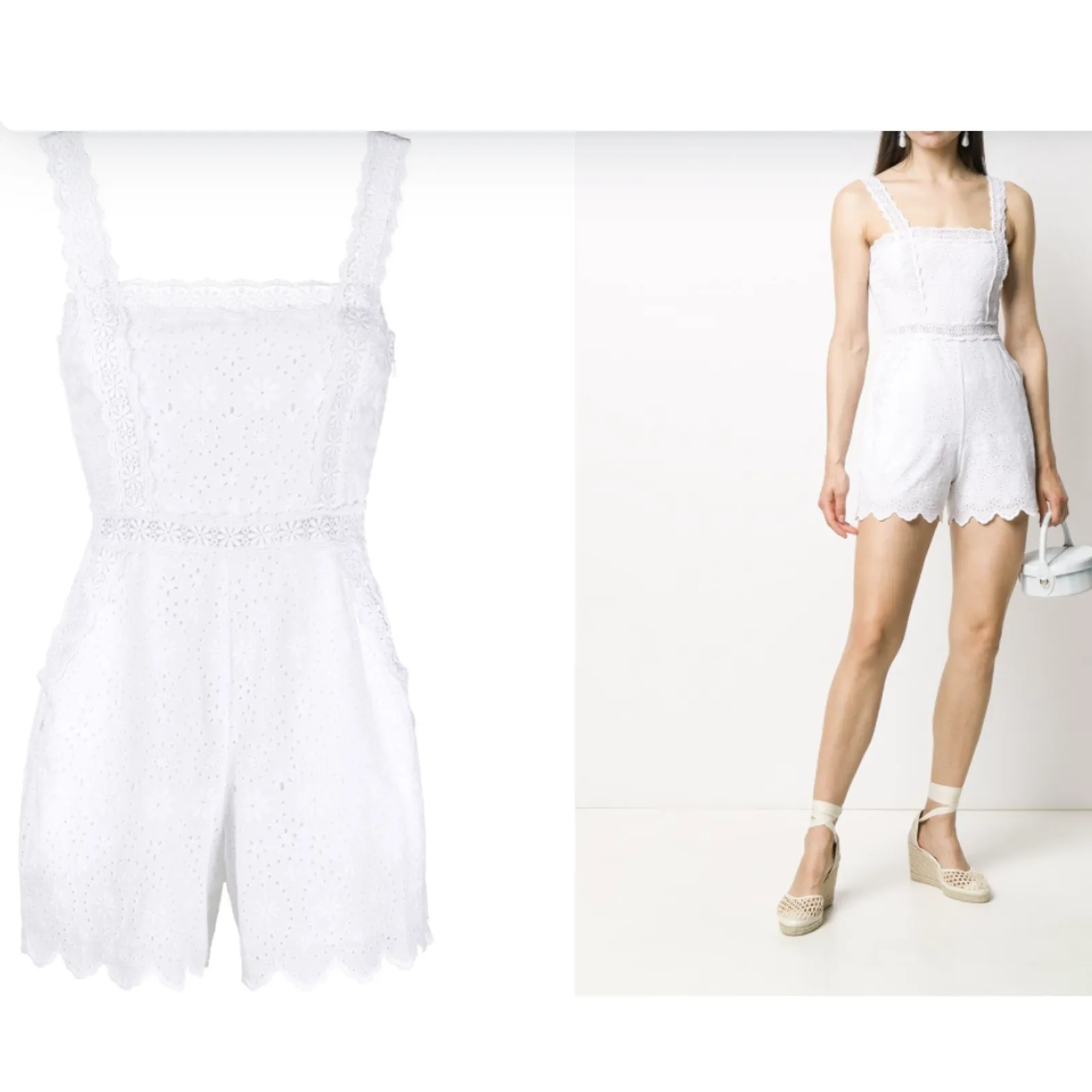 Charo Ruiz Zuma Eyelet Embroidered White Romper Womens XS New - Image 14